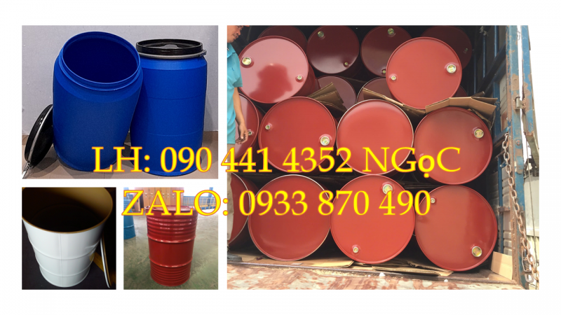THÙNG PHUY SẮT ĐỰNG MÀU HÓA HỌC, VỎ THÙNG PHUY SẮT 220 LÍT ĐỰNG MỠ 
