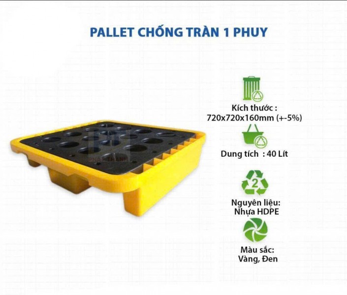 PALLET NHỰA CHỐNG TRÀN THÀNH CAO LOẠI 1 THÙNG PHUY. LH: 0964018718