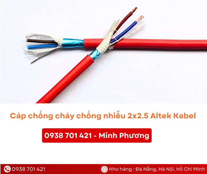 Cáp chống cháy chống nhiễu 2x2.5mm2 chính hãng Quảng Ngãi, Bình Định, Phú Yên