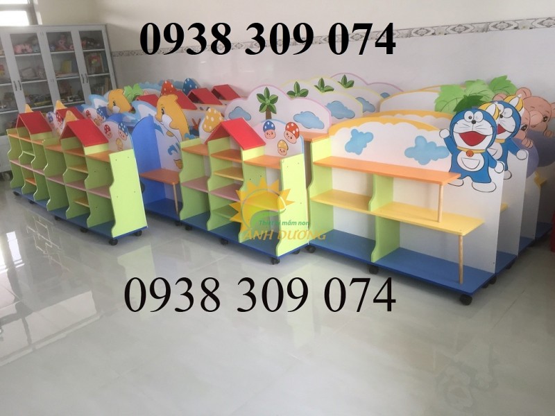 Kệ gỗ mầm non, kệ đồ chơi mầm non, tủ kệ gỗ mầm non