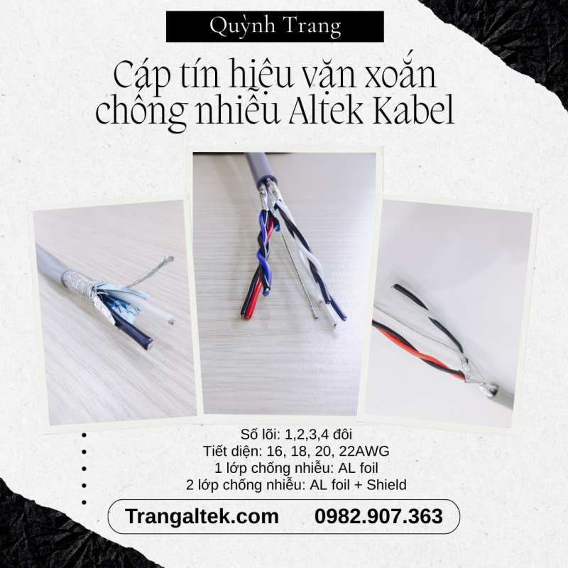 Cáp tín hiệu vặn xoắn AWG chuyên dùng cho công nghiệp