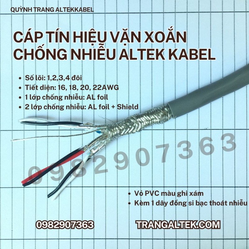 Cáp tín hiệu vặn xoắn AWG chuyên dùng cho công nghiệp