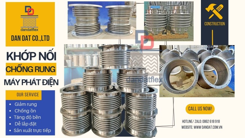 Khớp nối mềm bằng inox/ Khớp nối mềm chống rung/ Khớp chống rung máy bơm