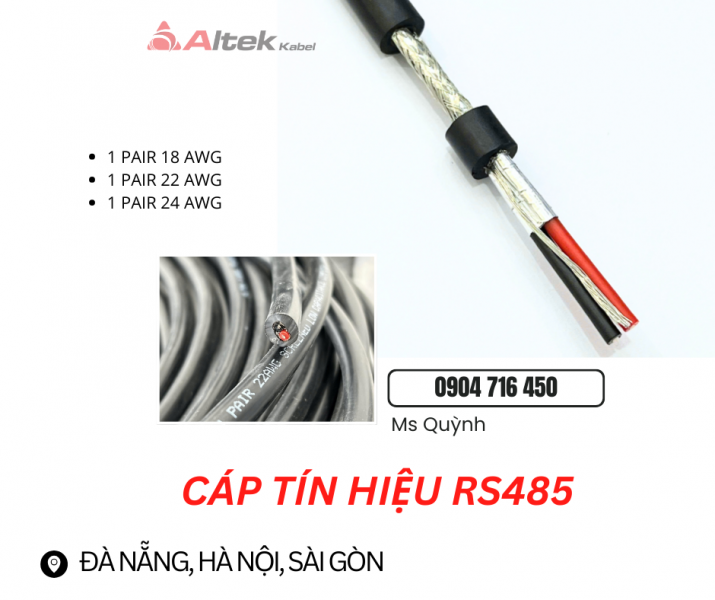 Cáp solar RS485 18awg Altek Kabel Đà Nẵng, Sài Gòn, Hà Nội