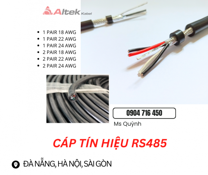 Cáp solar RS485 18awg Altek Kabel Đà Nẵng, Sài Gòn, Hà Nội