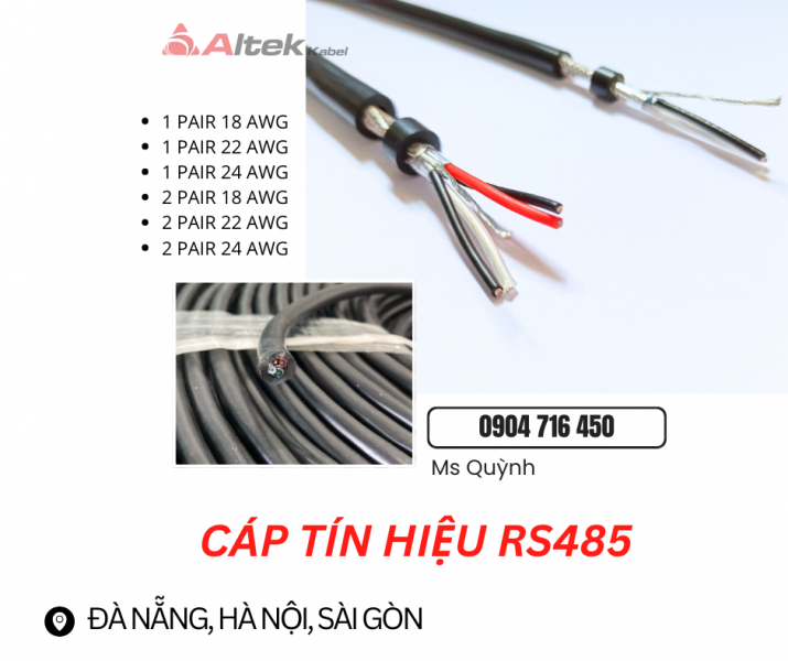 Cáp solar RS485 18awg Altek Kabel Đà Nẵng, Sài Gòn, Hà Nội