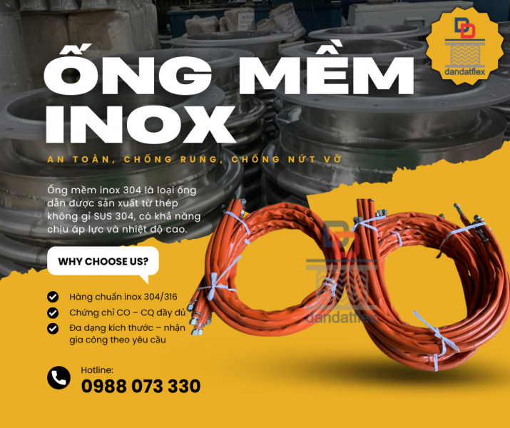 Ống Mềm Inox Bọc Lưới – An Toàn, Chống Rung, Chống Nứt Vỡ