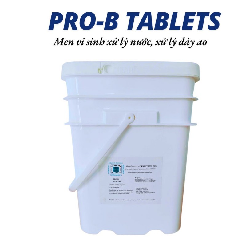 Vi Sinh Viên PRO-B TABLETS Men vi sinh xử lý nước, xử lý đáy ao – Hiệu quả cao – An toàn cho tôm cá