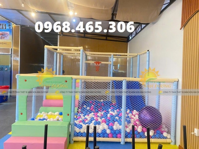 Khung nhà bóng mềm bọc da trẻ em, khung quây nhà banh hạt sứ trẻ em