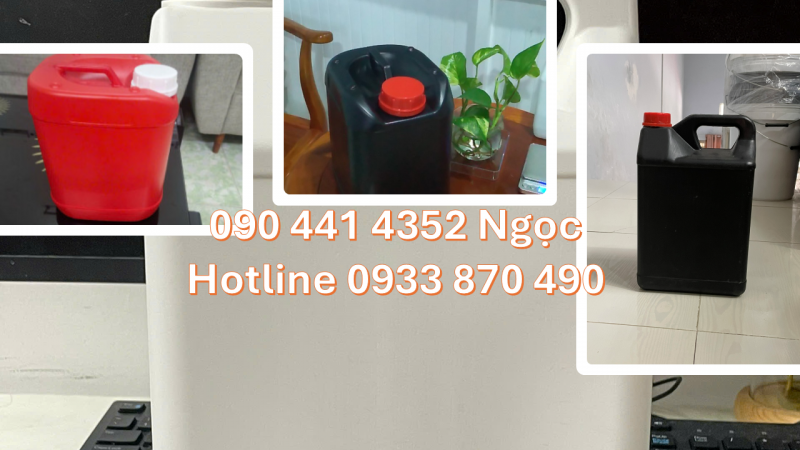 CAN NHỰA 5 LÍT ĐEN ĐỰNG HÓA CHẤT Y TẾ, CAN NHỰA 2 LÍT ĐỰNG DẦU NHỜN 