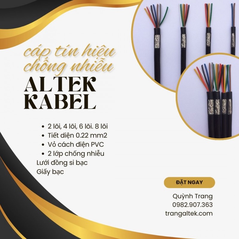 Cáp tín hiệu lõi đồng 0.22mm, chống nhiễu Altek 