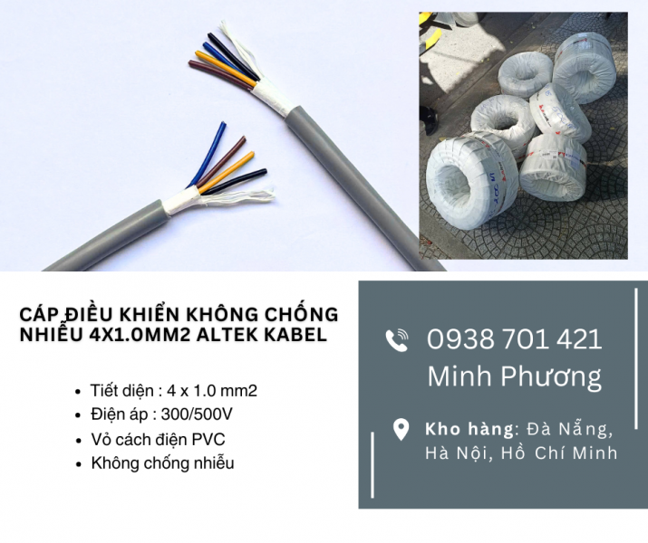 Cáp tín hiệu không chống nhiễu Altek Kabel 4x1.0mm2 Quảng Nam, Quảng Ngãi, Bình Định