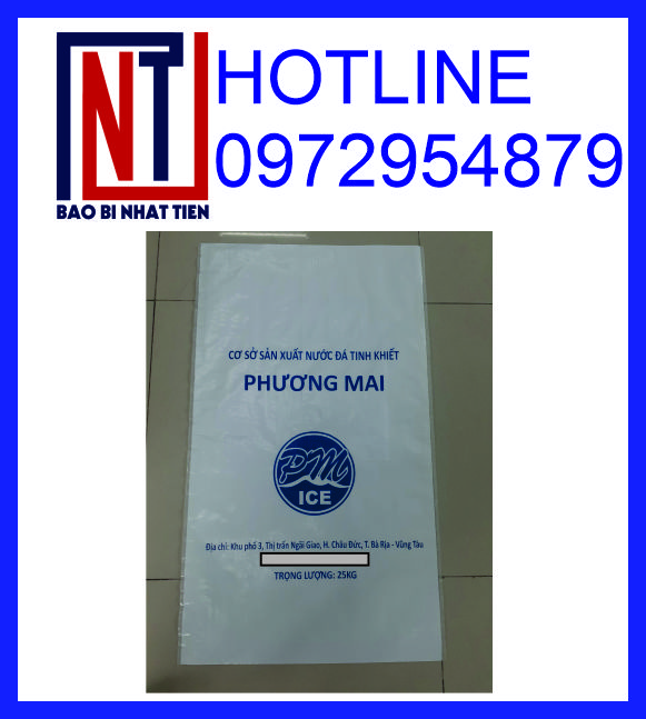 Bao PP dệt đựng nước đá tinh khiết, sản xuất bao PP đựng nước đá