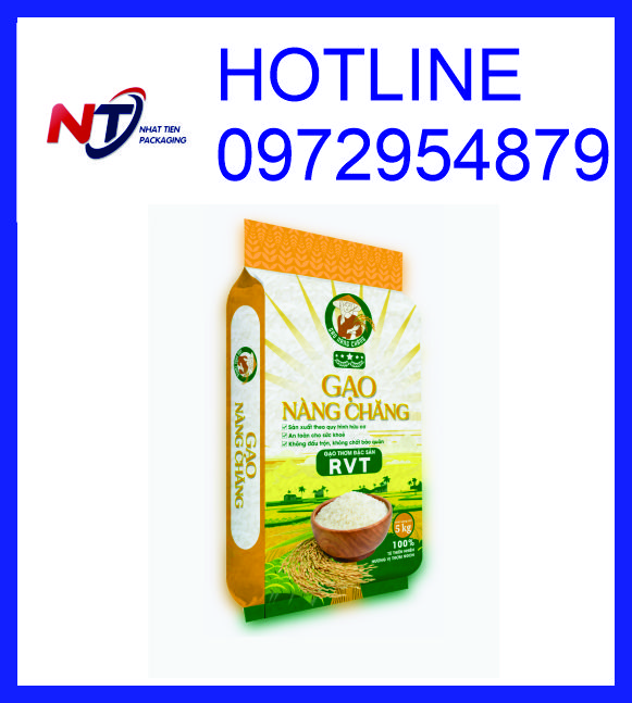 Túi đựng gạo 5kg PA/PE, túi gạo 5kg in ống đồng giá rẻ