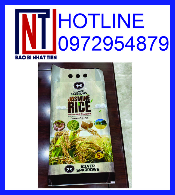 Chuyên sản xuất bao bì gạo 5kg PA/PE, bao gạo 5kg ghép màng