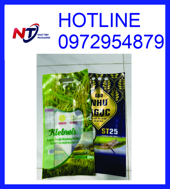 Chuyên sản xuất bao bì gạo 5kg PA/PE, bao gạo 5kg ghép màng
