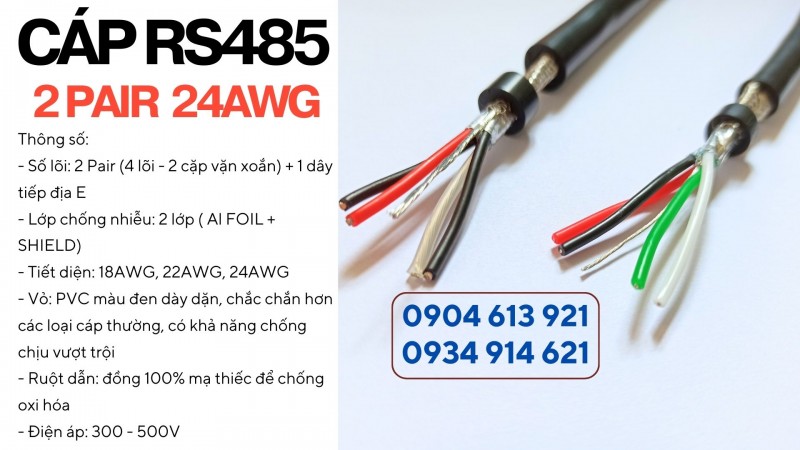 Cáp tín hiệu RS485 xoắn 2 lớp chống nhiễu 2 pair 24AWG Altek Kabel
