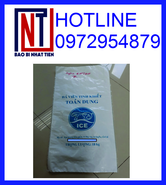 Cung cấp bao PP trắng đựng nước đá, in bao bì đựng nước đá