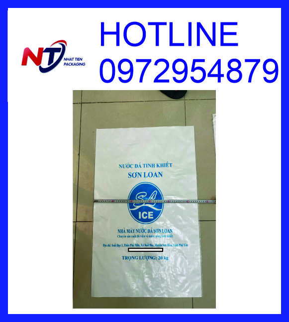 Cung cấp bao PP trắng đựng nước đá, in bao bì đựng nước đá