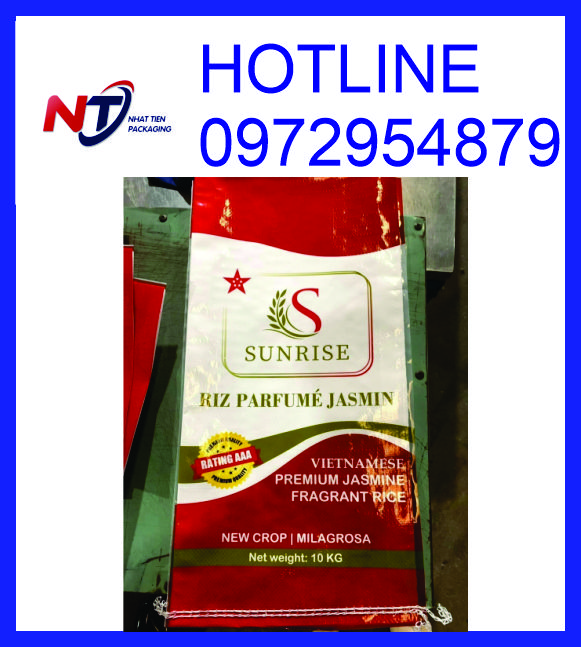 Bao bì đựng gạo 10kg ghép màng phức hợp BOPP