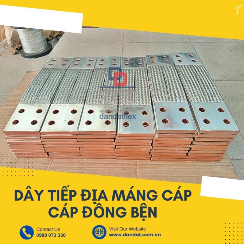 Dây đồng bện mạ thiếc/ Dây tiếp địa cho tủ bảng điện và thang máng cáp/Sợi đồng bện