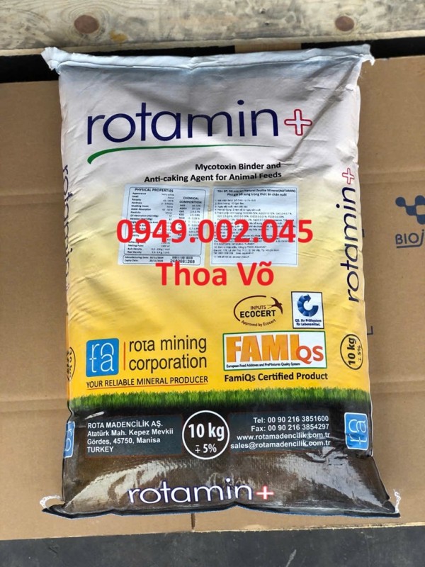 ROTAMIN – Khoáng Trộn, Khoáng Tạt Ngừa Cong Thân Đục Cơ Cho Tôm Cá Giá Tốt