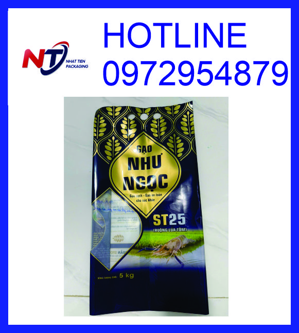 In túi đựng gạo 5kg, chuyên sản xuất túi đựng gạo 5kg