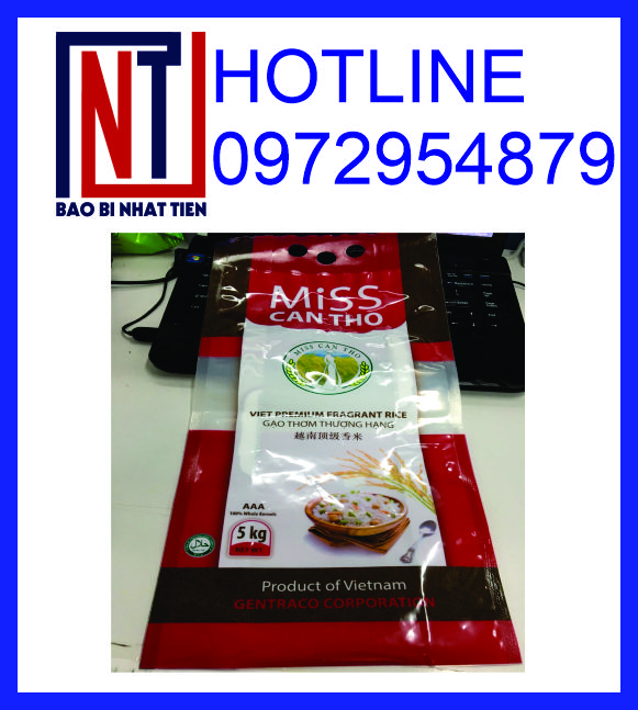 In túi đựng gạo 5kg, chuyên sản xuất túi đựng gạo 5kg