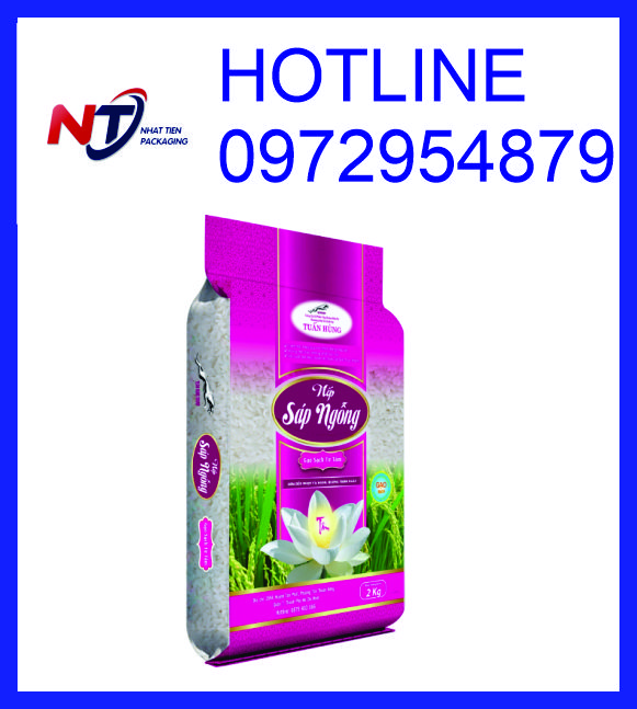 Bao bì gạo 2kg PA/PE, chuyên in túi đựng gạo 2kg