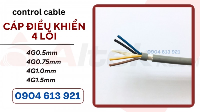 Cáp điều khiển RVV/RVVP 4x0.5-4x0.75-4x1.0-4x1.5 Altek Kabel 