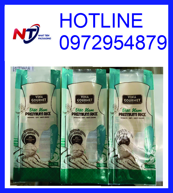 Bao bì gạo 1kg PA/PE, túi đựng gạo 1kg, chuyên in túi gạo 1kg