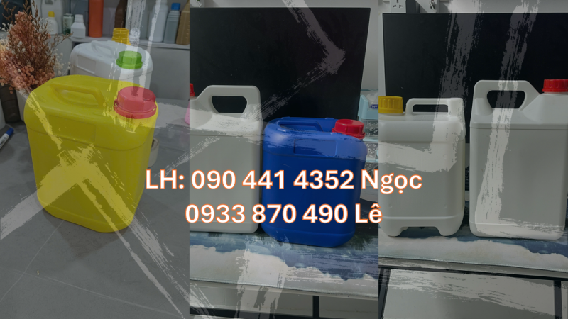 Can nhựa 1 lít đựng dung môi hữu cơ, bình nhựa 500ml đựng cồn công nghiệp, cồn y tế… 