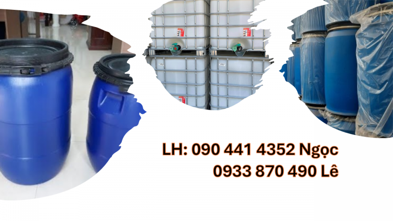 Vỏ thùng phi nhựa 220 lít nắp kín, thùng phuy nhựa đựng hóa chất nắp hở giá rẻ 