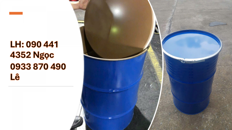 Thùng phuy sắt đựng hóa chất vệ sinh máy móc, thùng phuy sắt 220 lít đựng thuốc nổ