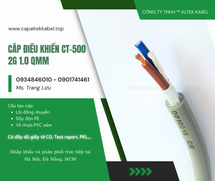 Cáp điều khiển Altek Kabel 2x1.0mm2 không chống nhiễu