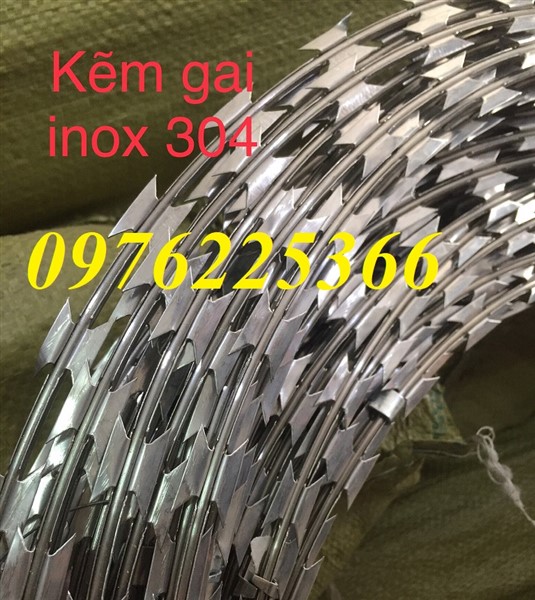 Dây thép gai inox 304 đường kính D30, D45, D50, D60, D80