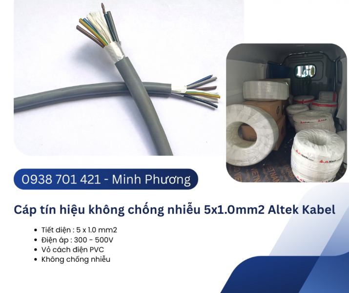 Cáp tín hiệu không chống nhiễu 5x1.0mm2 Altek Kabel Đà Nẵng, Khánh Hòa, Đắk Lắk