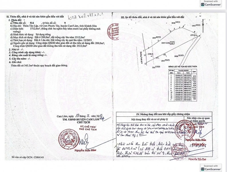 ĐẦU TƯ SINH LỜI - Bán Đất Mặt Tiền Đường Tỉnh Lộ 9, Cam Phước Tây, Cam Lâm, Khánh Hoà