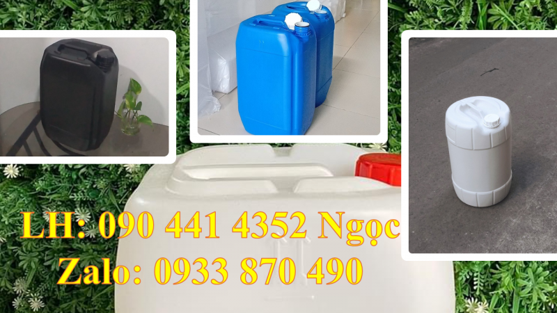 Can nhựa 25L trắng đựng thực phẩm, can nhựa 30 lít xanh công nghiệp