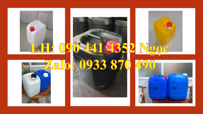 Can nhựa 25L trắng đựng thực phẩm, can nhựa 30 lít xanh công nghiệp