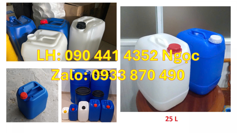 Can nhựa vuông 30 lít đựng phân bón, can nhựa 25 lít đựng hóa phẩm 