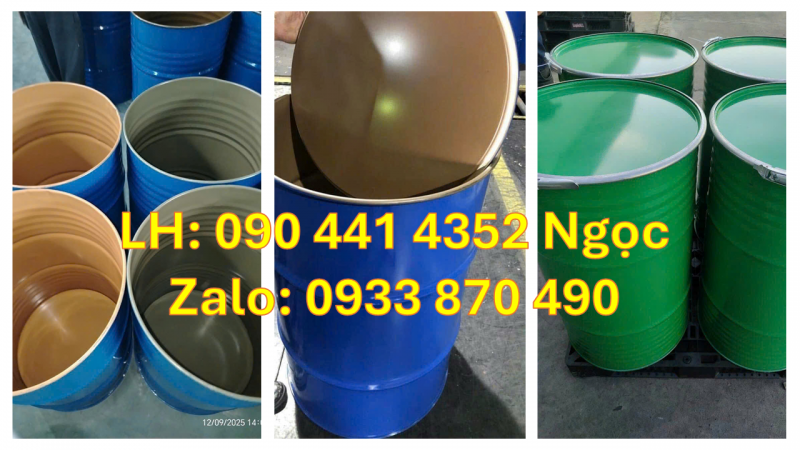 Thùng phuy sắt đựng hóa chất, sỉ - lẻ thùng phuy sắt 220 lít tại TOHCM 