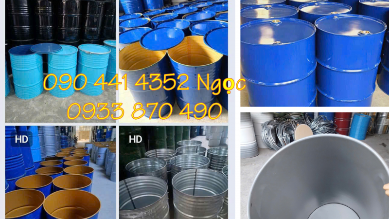 Thùng phuy sắt đựng chất cháy nổ, thùng phuy sắt đựng vật tư thao trường 