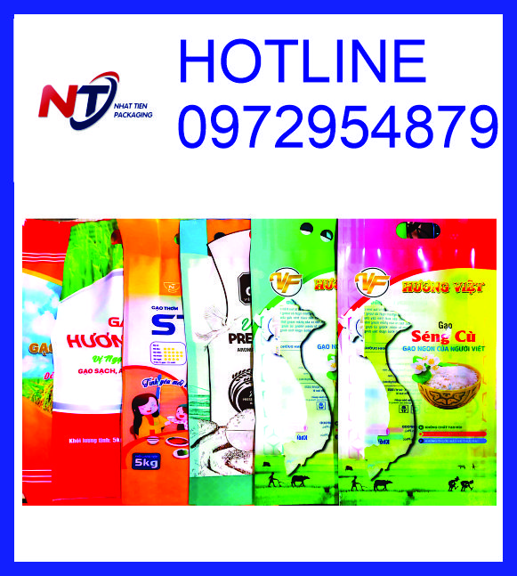 In túi PA đựng gạo, túi đựng gạo 5kg, túi gạo 5kg PA/PE