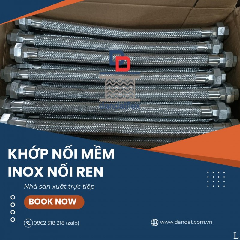 Khớp giãn nở, khớp nối mềm inox 304, ống mềm inox 316 