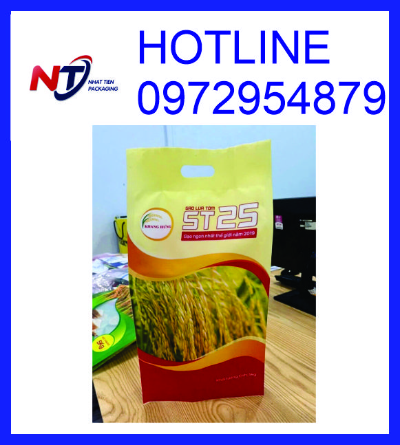 Sản xuất bao bì màng ghép đựng gạo 5kg