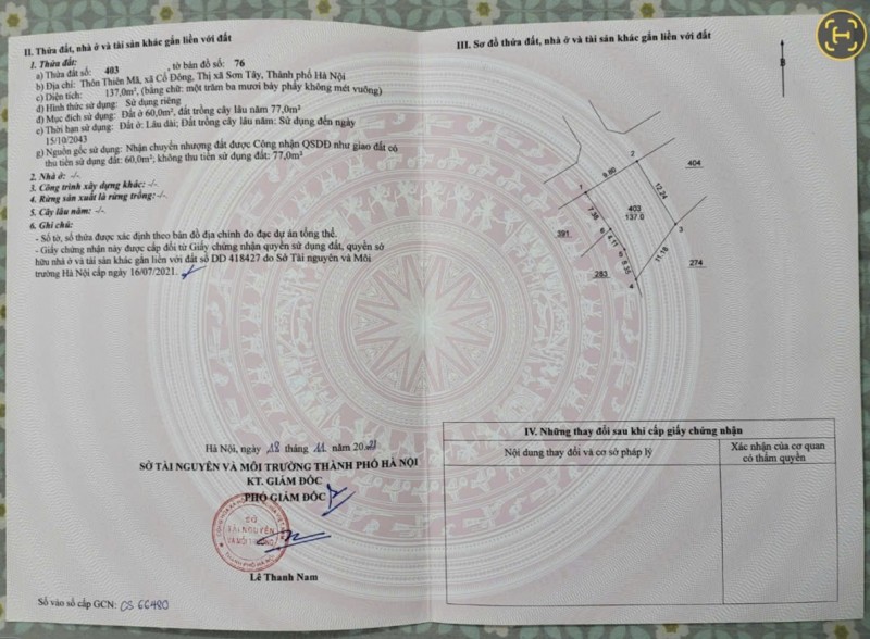 CHÍNH CHỦ bán đất vị trí đẹp Cổ Đông, Sơn Tây - Gần Đại học Quốc Gia, FPT, trường Lục Quân