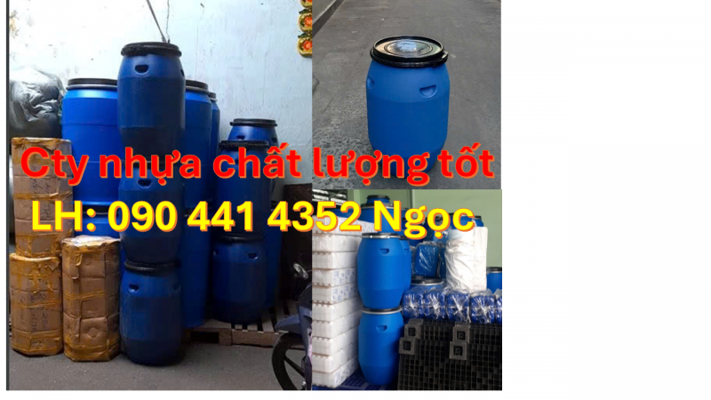 Thùng phuy nhựa 120 lít mới, vỏ thùng phuy nhựa 100 lít đựng nước mắm