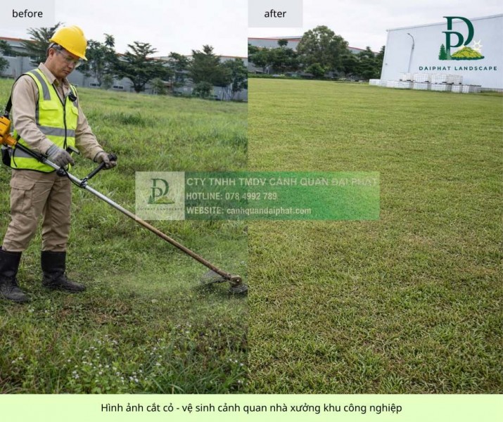 Dịch vụ cắt cỏ – cắt tỉa cây xanh định kỳ giá rẻ KCN Long Đức, Đồng Nai