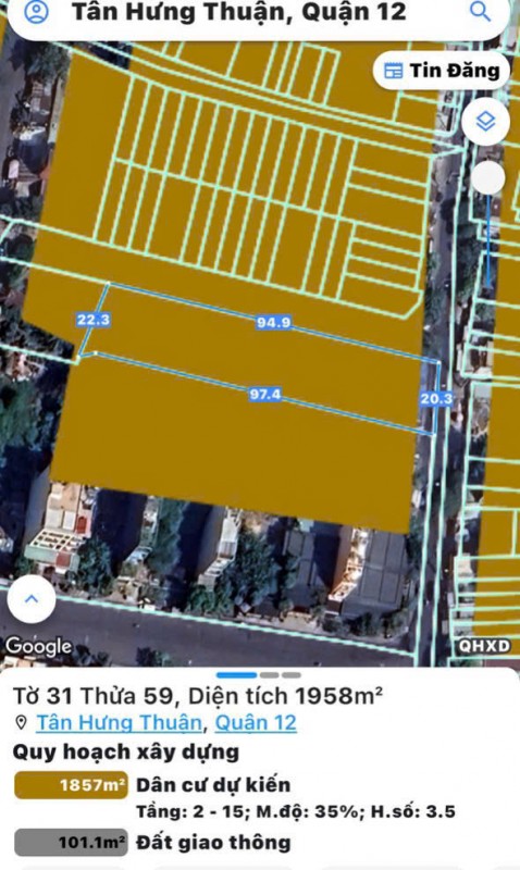 ĐẤT VÀNG MẶT TIỀN ĐÔNG HƯNG THUẬN 02 – Q12 – FULL THỔ – SÁT KDC AN SƯƠNG